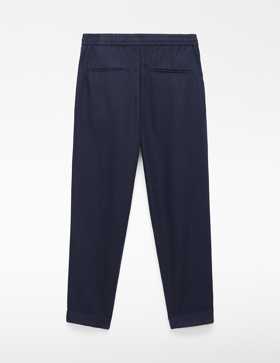 Pantalón casual jogger regular de lino para hombre 2