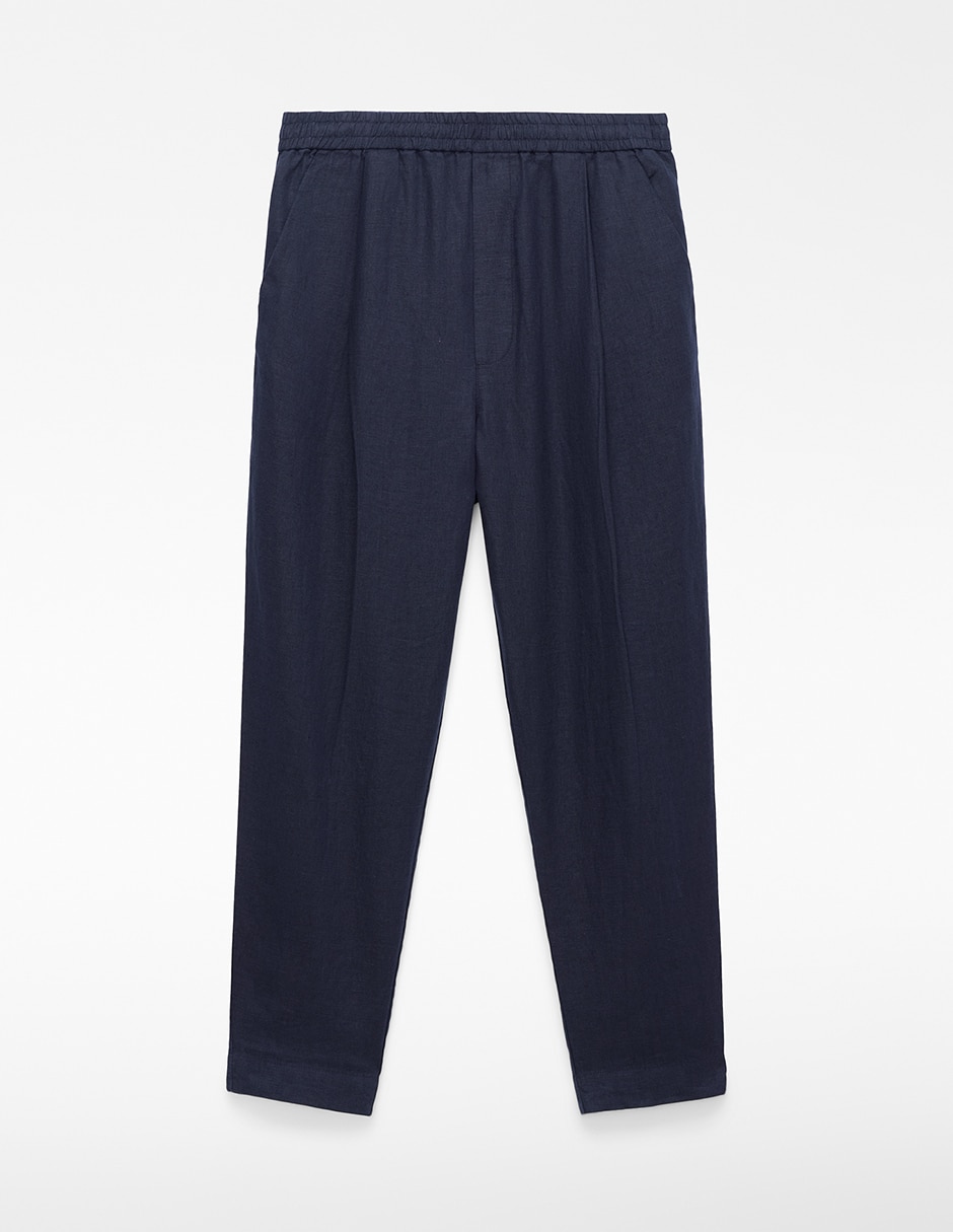 Pantalón casual jogger regular de lino para hombre 5