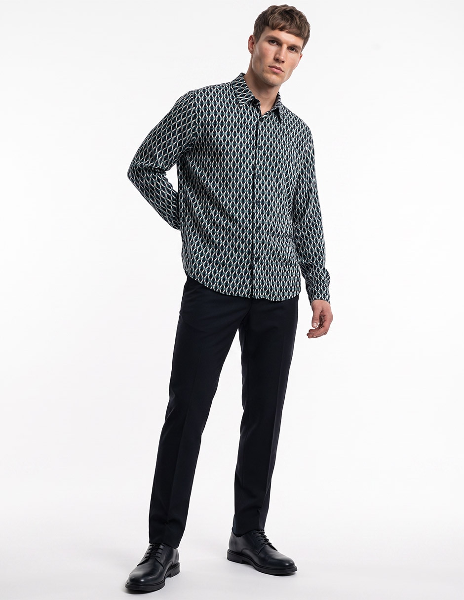 Camisa casual manga larga para hombre 3