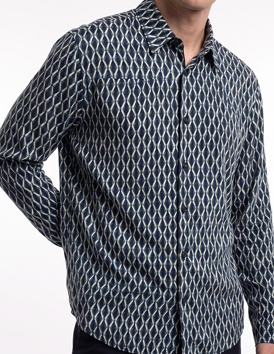 Camisa casual manga larga para hombre 2