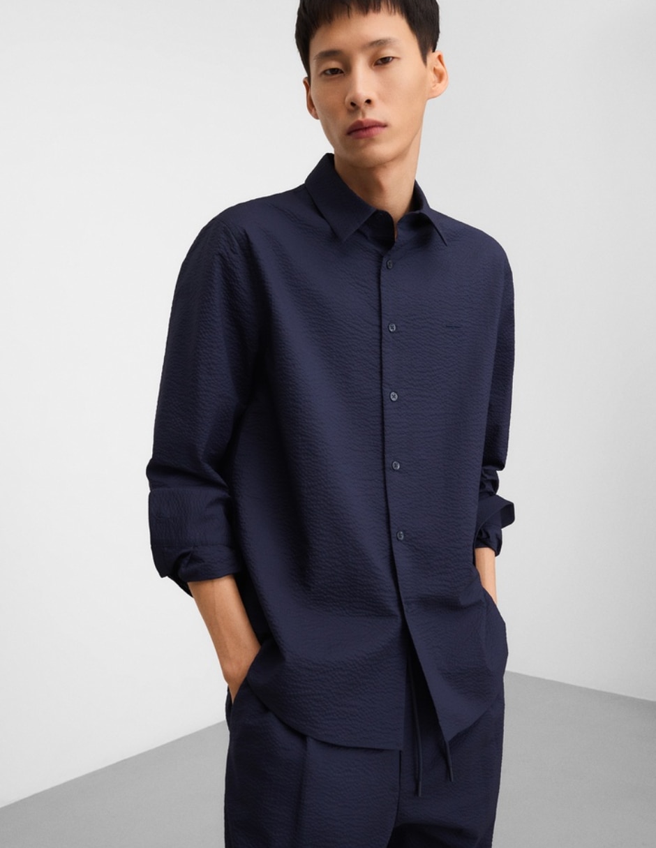 Camisa casual de algodón manga larga para hombre Camisa casual de algodón manga larga para hombre