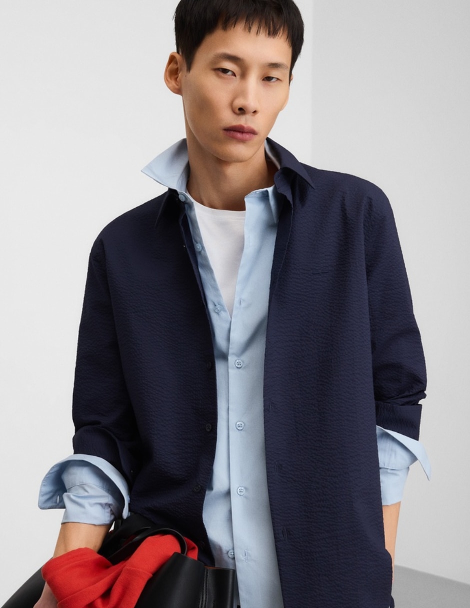 Camisa casual de algodón manga larga para hombre 4