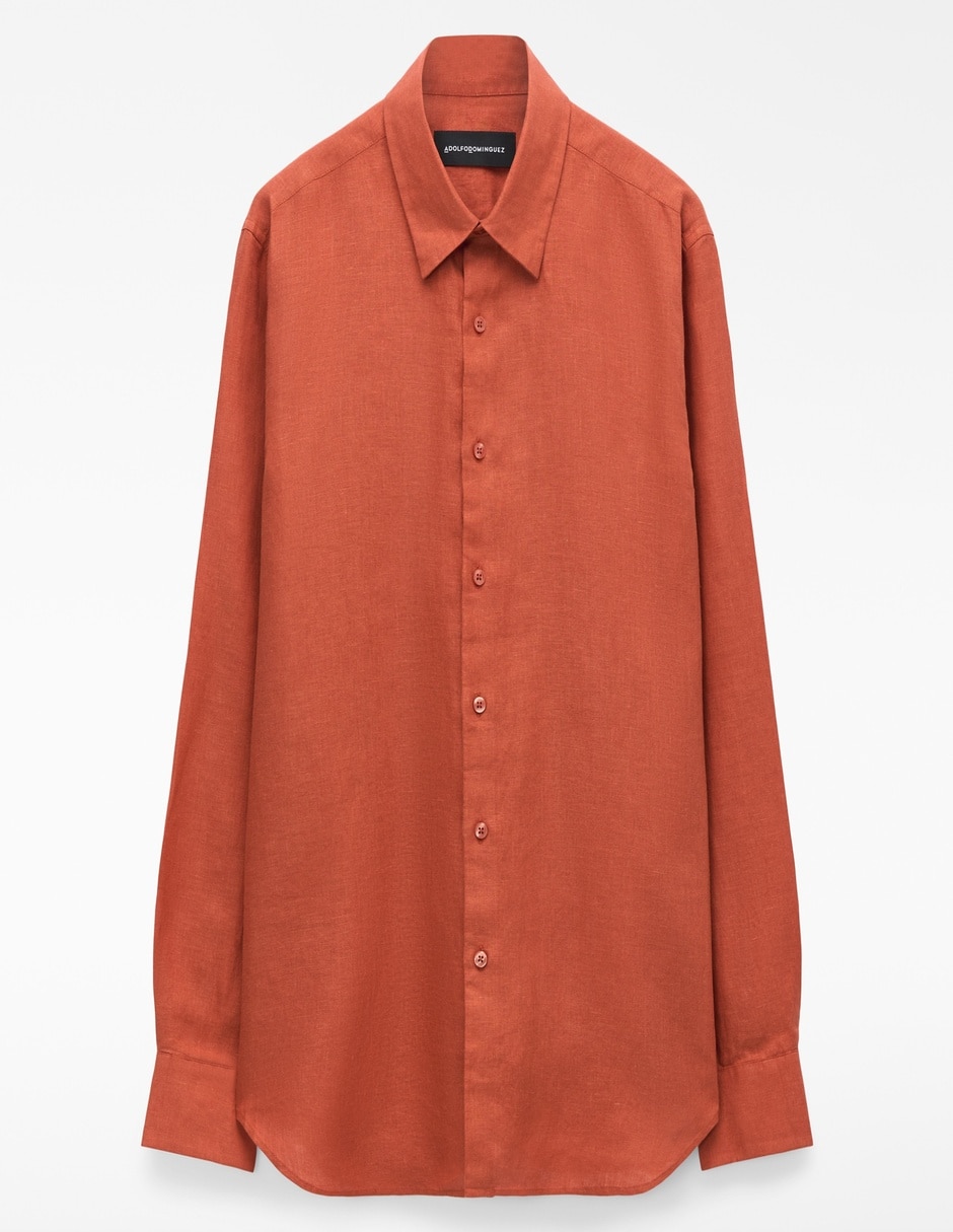 Camisa de lino manga larga para hombre 5