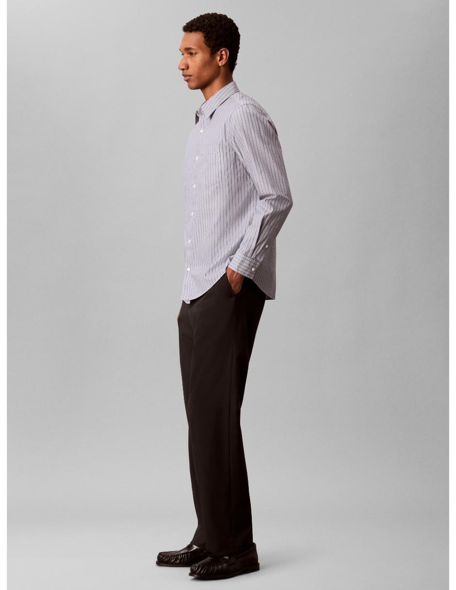 Camisa casual calvin klein de algodón manga larga para hombre