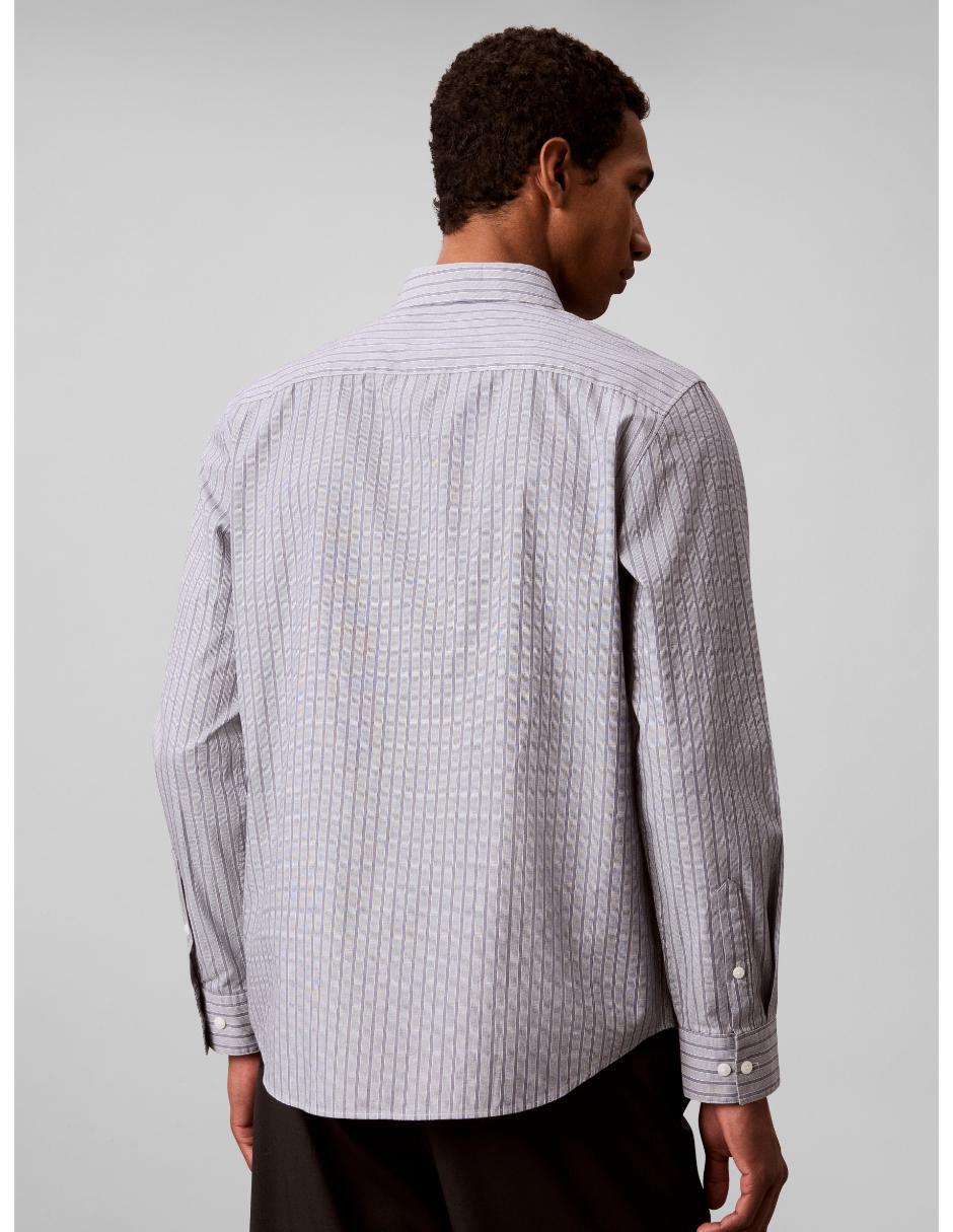 Camisa casual calvin klein de algodón manga larga para hombre