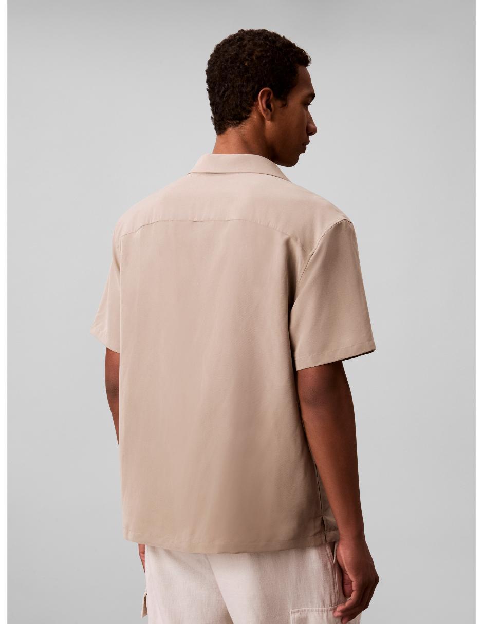Camisa casual calvin klein de modal manga corta para hombre
