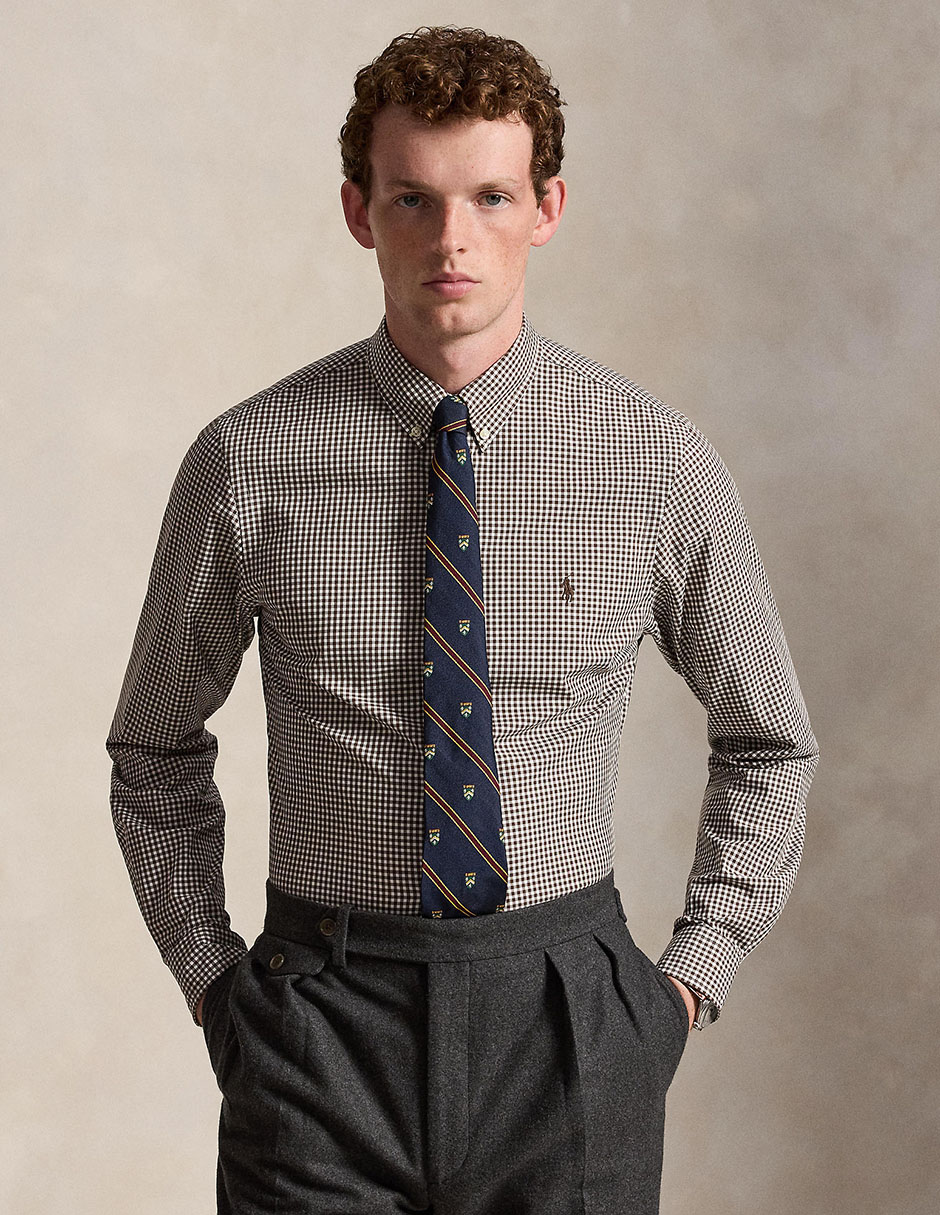 Camisa casual polo ralph lauren manga larga para hombre