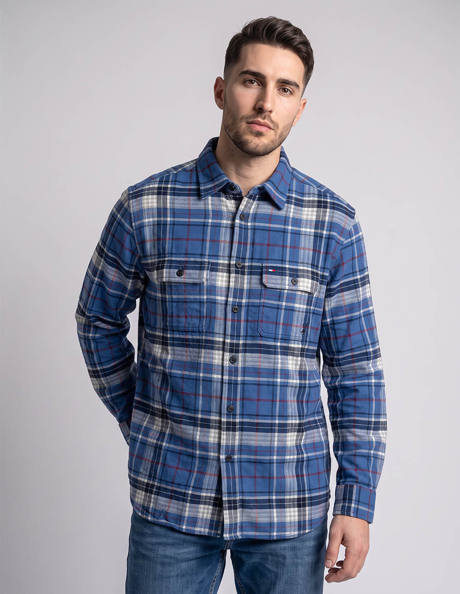 Camisa casual de algodón manga larga para hombre Camisa casual de algodón manga larga para hombre