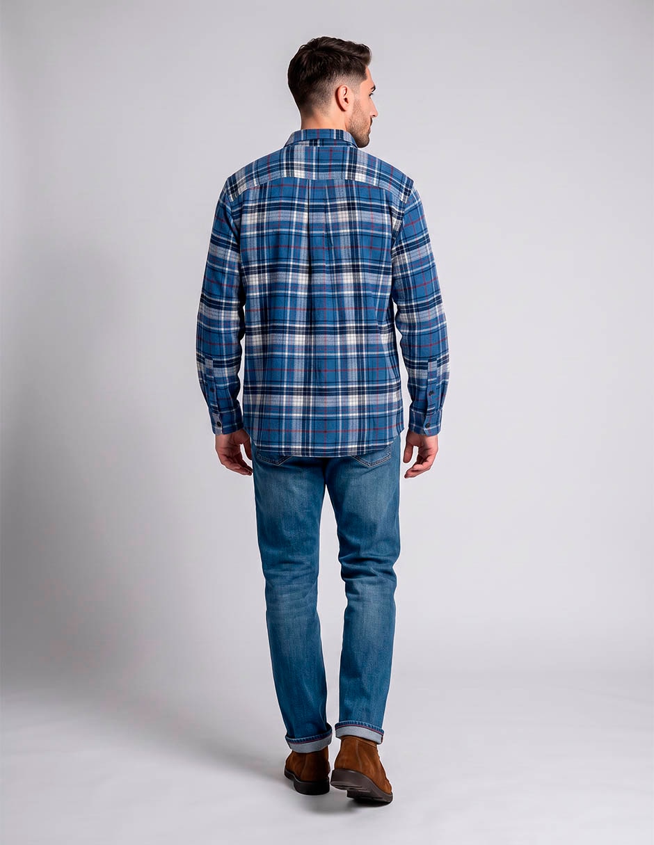Camisa casual de algodón manga larga para hombre 2