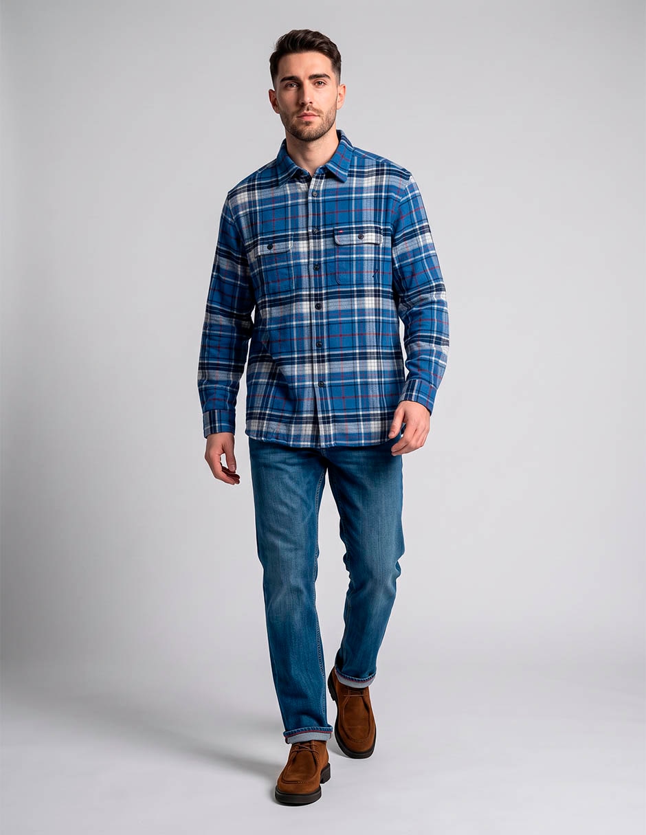 Camisa casual de algodón manga larga para hombre 3