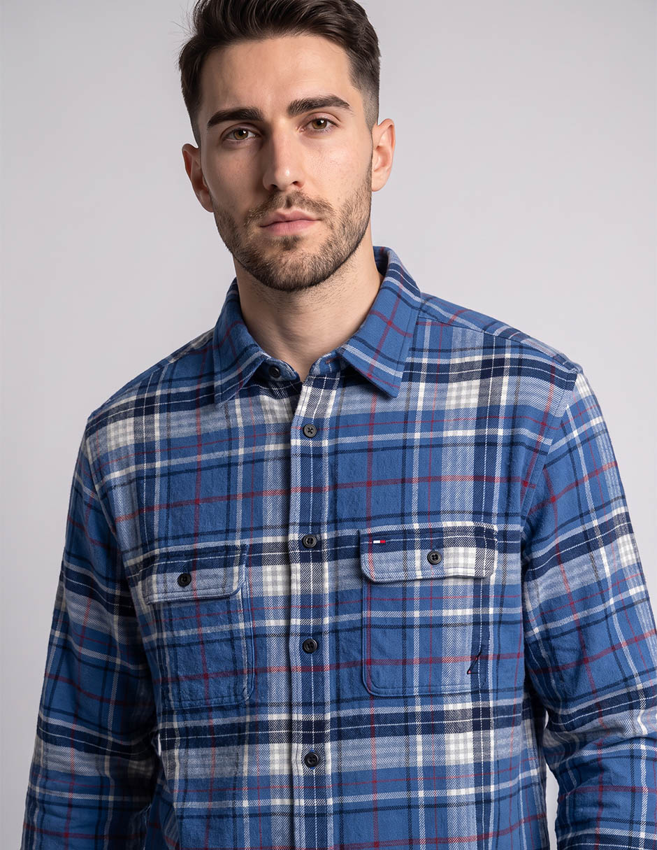 Camisa casual de algodón manga larga para hombre 4