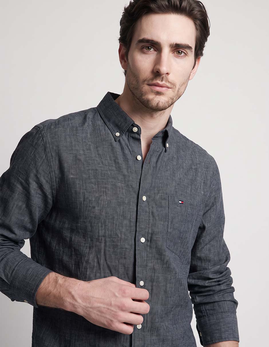 Camisa casual manga larga para hombre 3