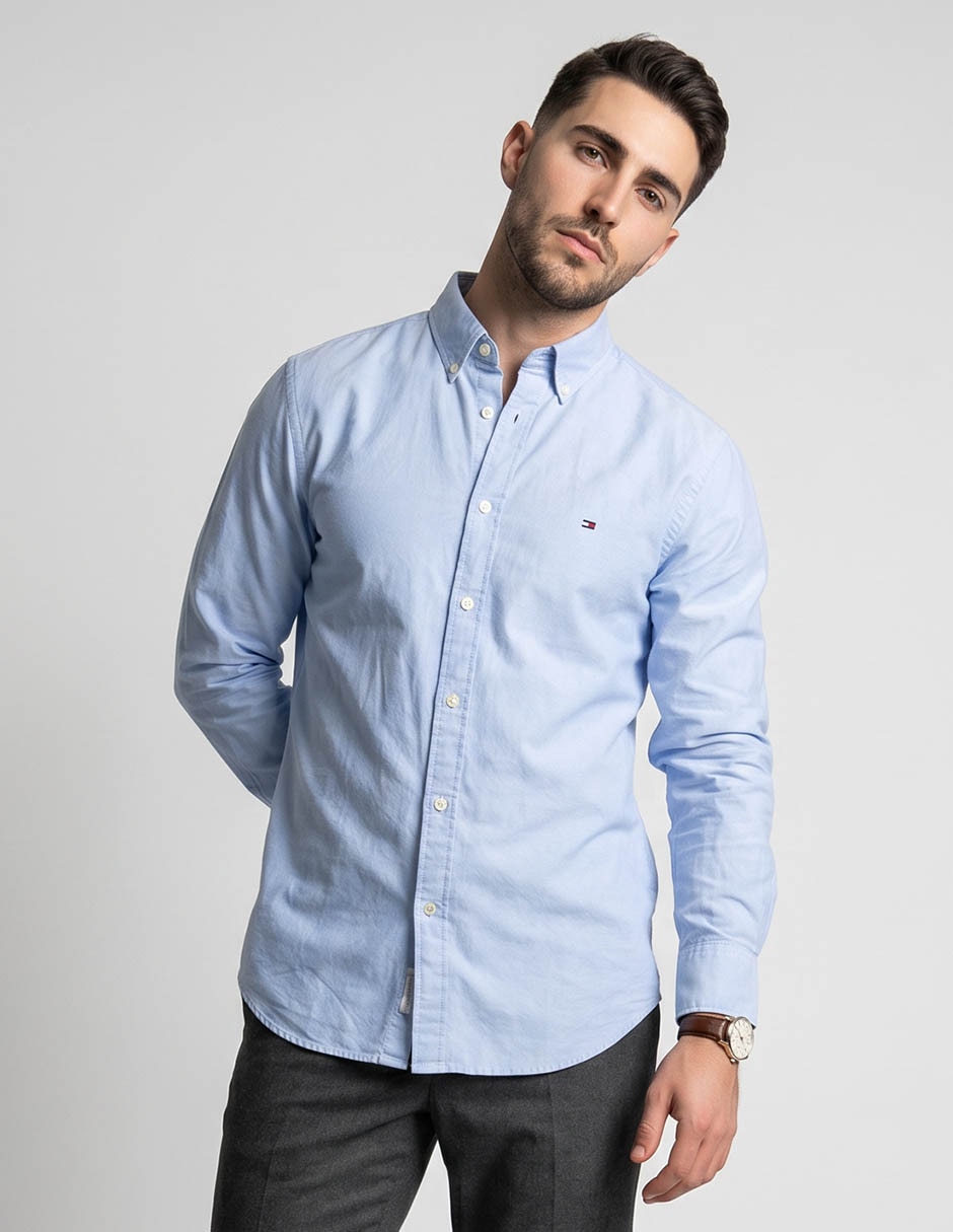 Camisa casual de algodón manga larga para hombre Camisa casual de algodón manga larga para hombre