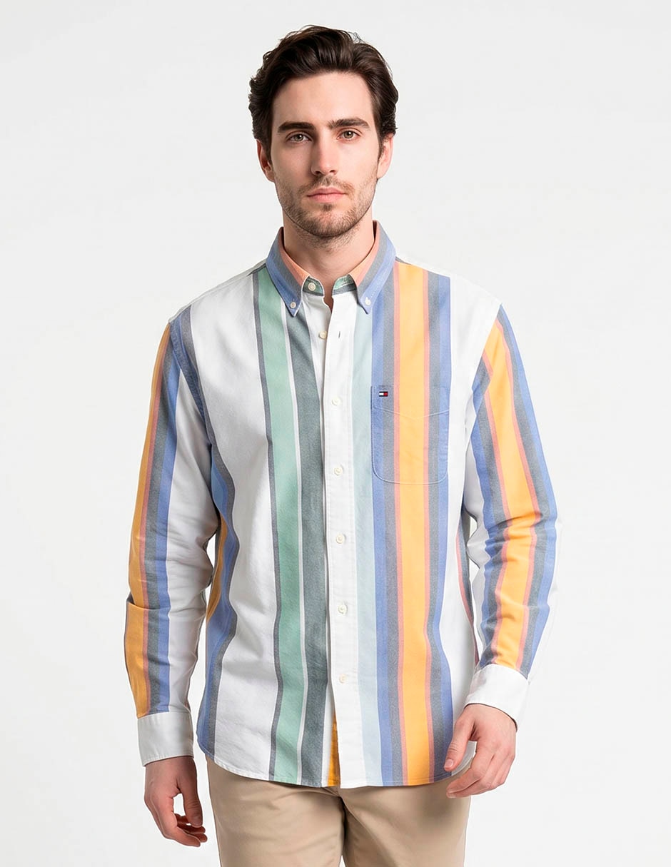Camisa casual de algodón manga larga para hombre Camisa casual de algodón manga larga para hombre