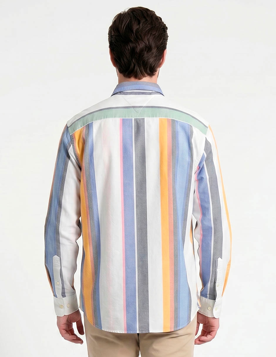Camisa casual de algodón manga larga para hombre 6