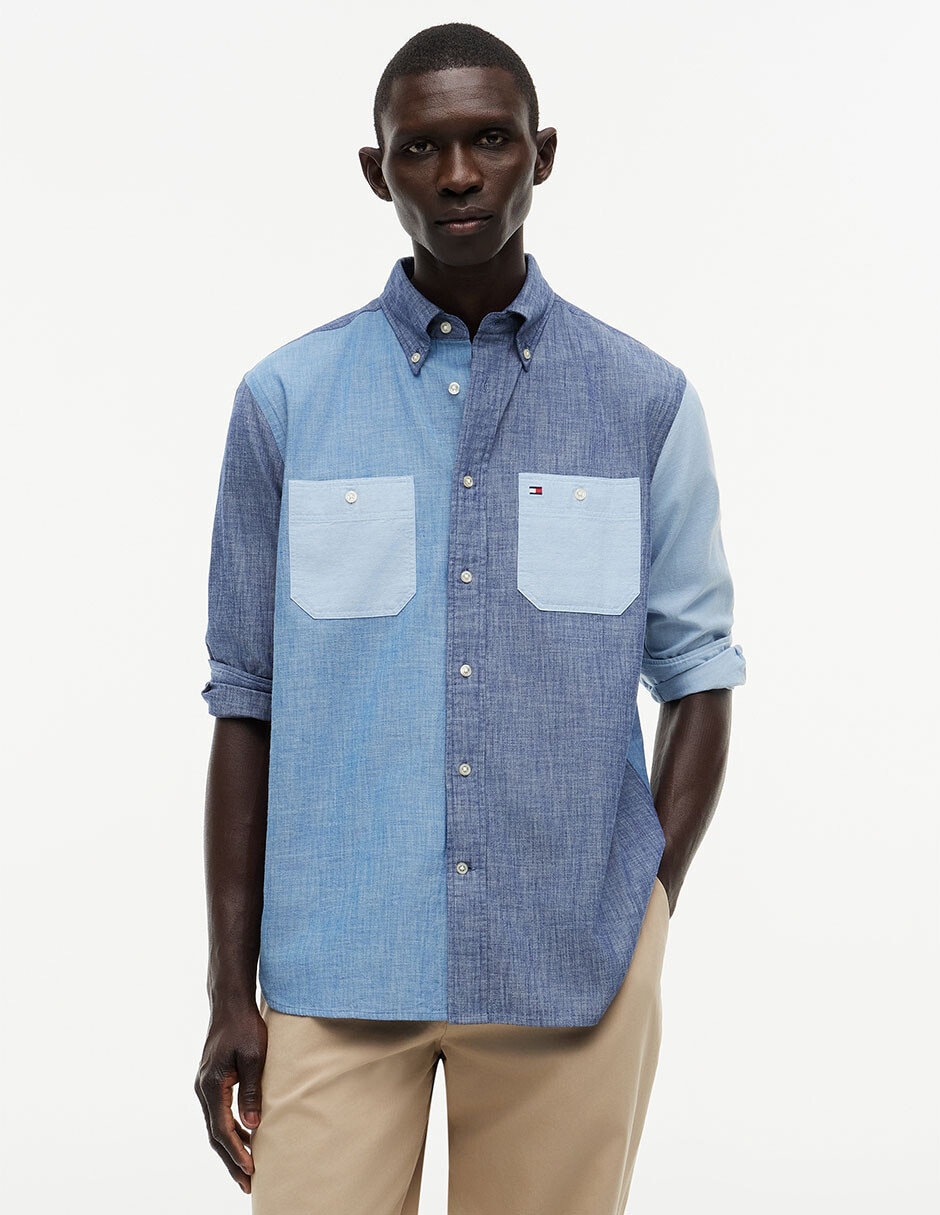 Camisa casual de algodón manga larga para hombre Camisa casual de algodón manga larga para hombre