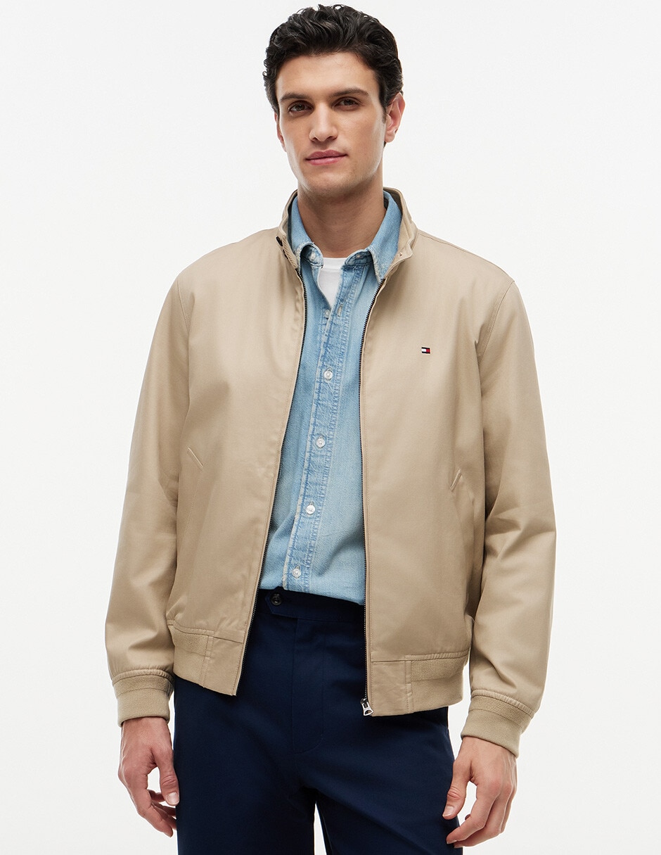 Chamarra casual tommy hilfigerde algodón sin capucha para hombre