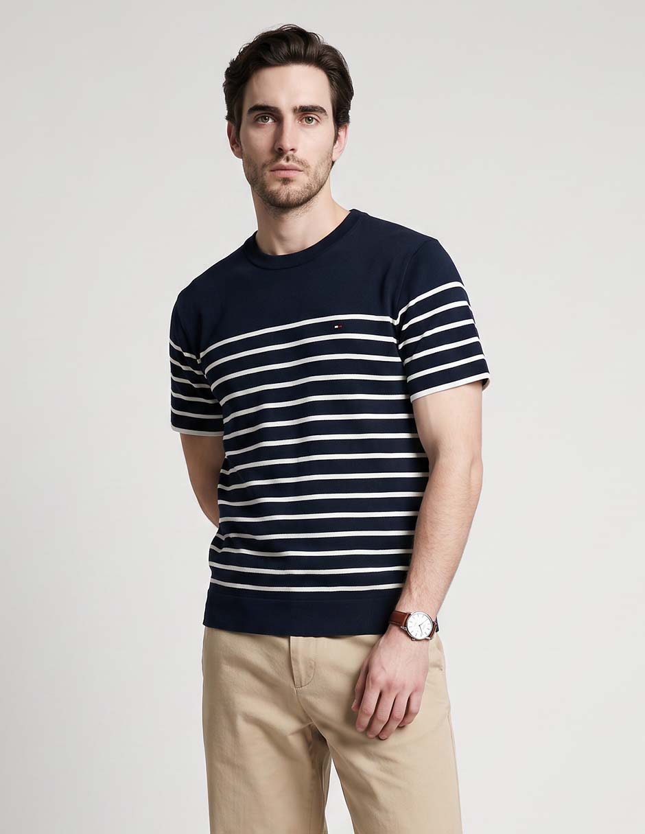 Playera tommy hilfiger cuello redondo para hombre
