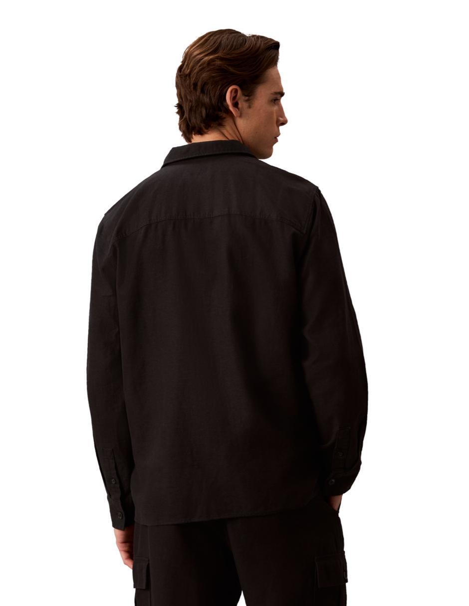 Camisa casual de lino y algodón manga larga para hombre 2