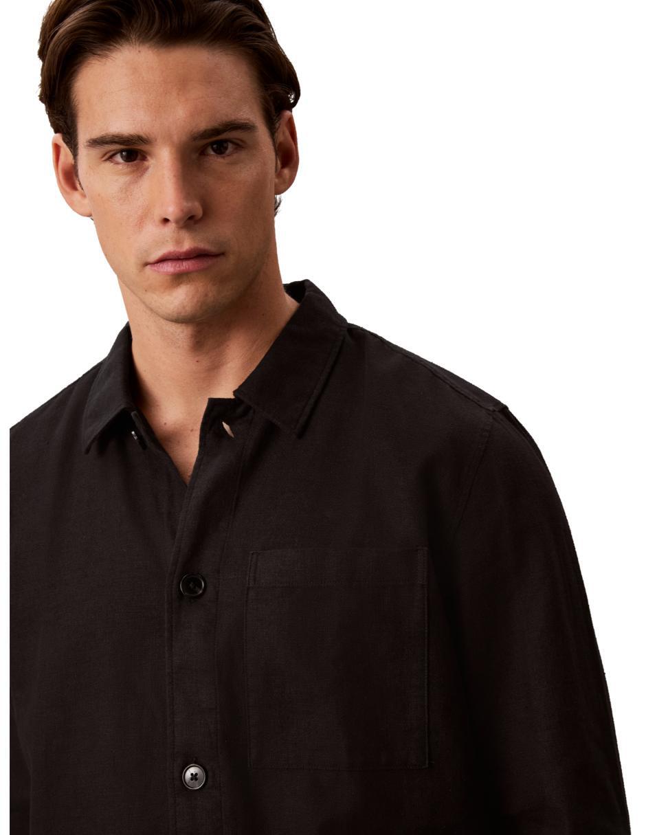 Camisa casual de lino y algodón manga larga para hombre 3