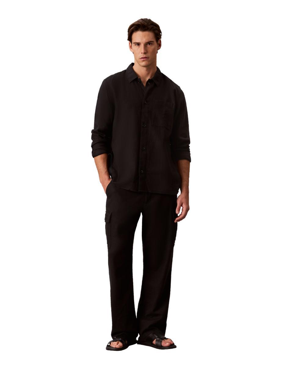 Camisa casual de lino y algodón manga larga para hombre 4