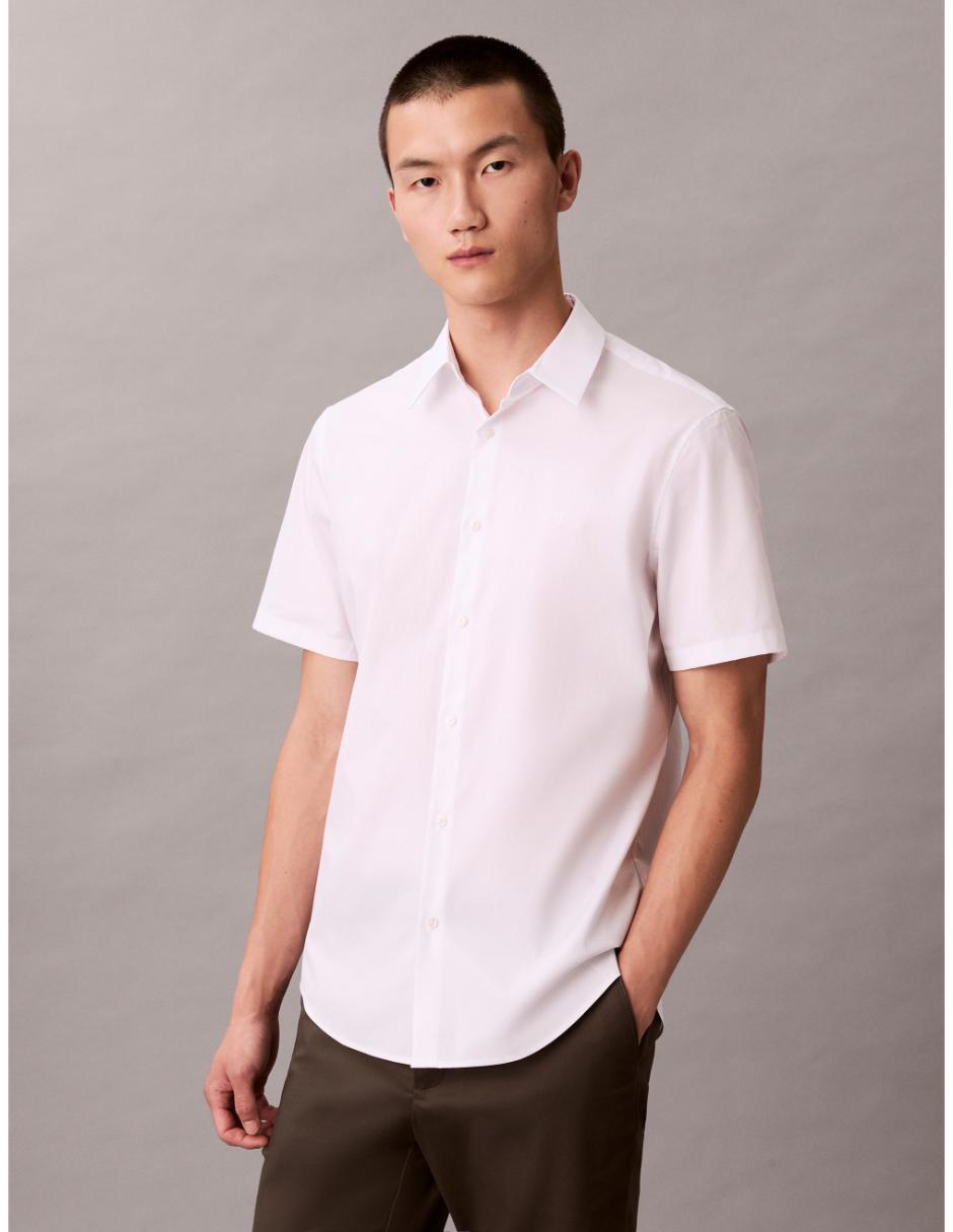 Camisa casual Calvin Klein de algodón manga corta para hombre