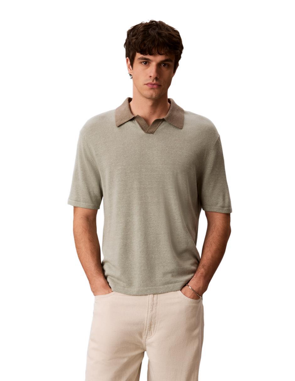 Playera tipo polo Linen para hombre