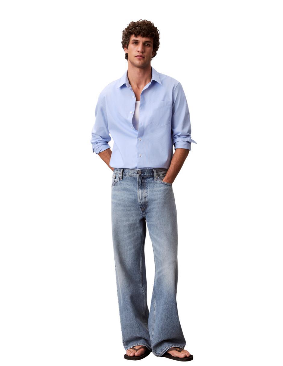 Camisa casual Calvin Klein de algodón manga larga para hombre
