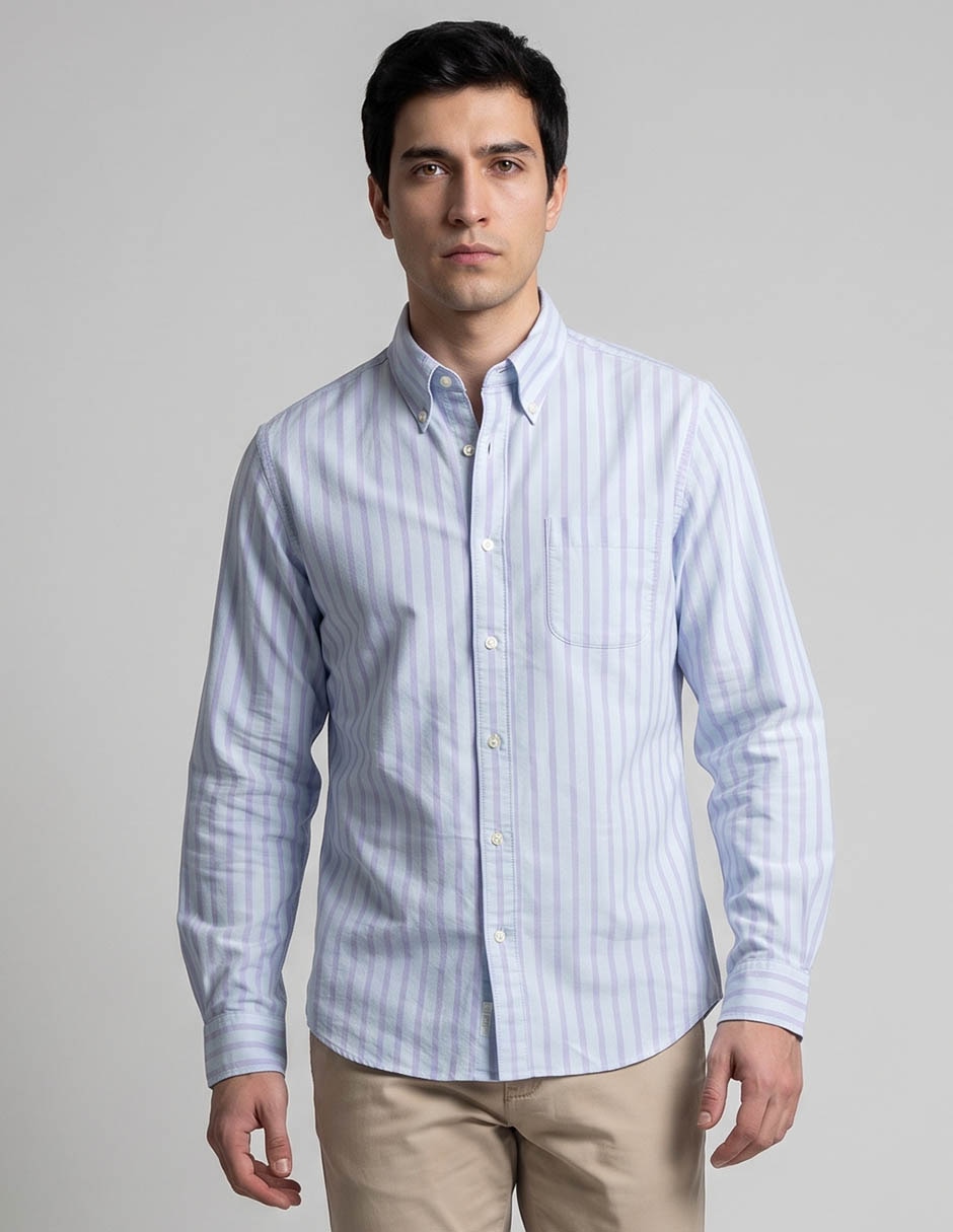 Camisa casual Promo B Brothers manga larga para hombre
