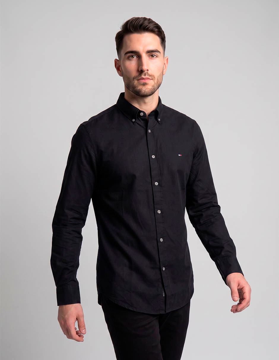 Camisa casual de algodón manga larga para hombre Camisa casual de algodón manga larga para hombre