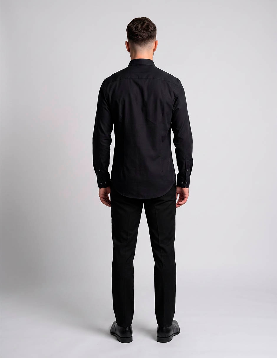 Camisa casual de algodón manga larga para hombre 2