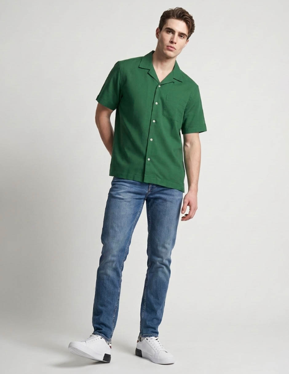 Camisa casual de algodón manga corta para hombre Camisa casual de algodón manga corta para hombre