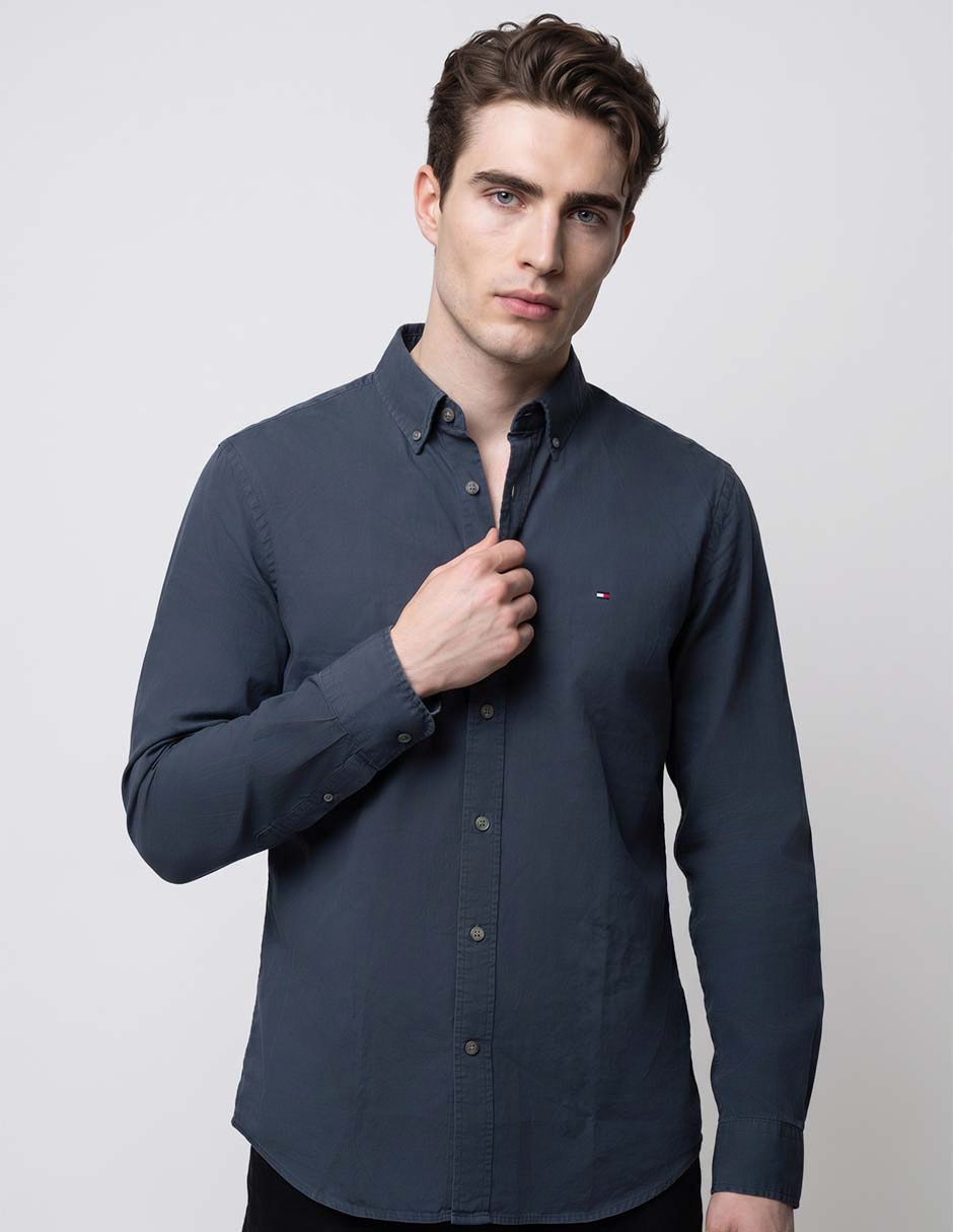 Camisa casual de algodón manga larga para hombre Camisa casual de algodón manga larga para hombre