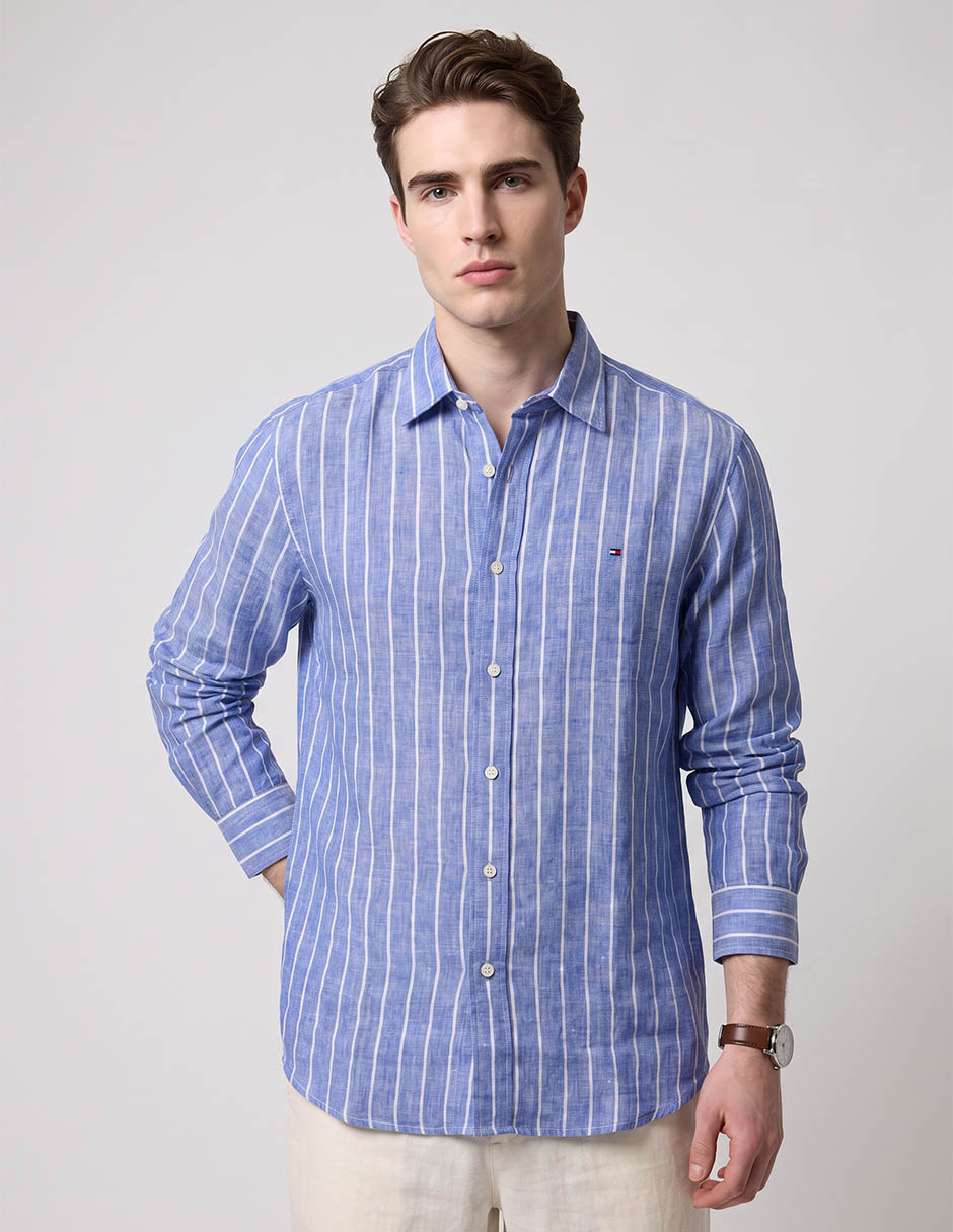 Camisa casual manga larga para hombre