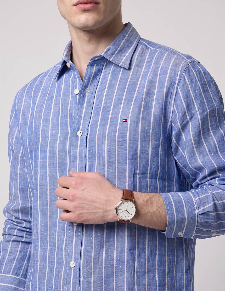 Camisa casual manga larga para hombre 4