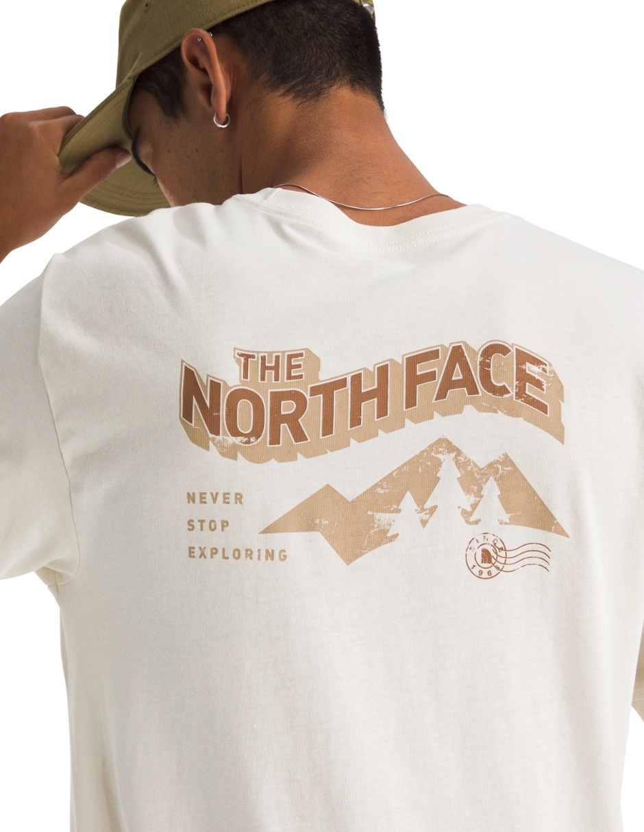 Playera m explore postcard regular short sleeve tnf cuello redondo para hombre 3