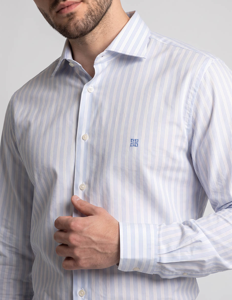 Camisa business casual manga larga para hombre 4