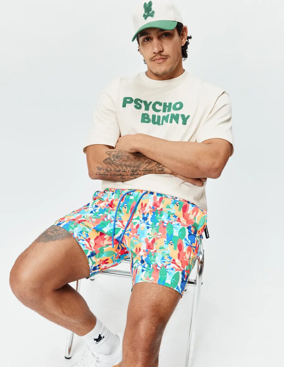 Traje de baño psycho bunny con bolsillos para hombre