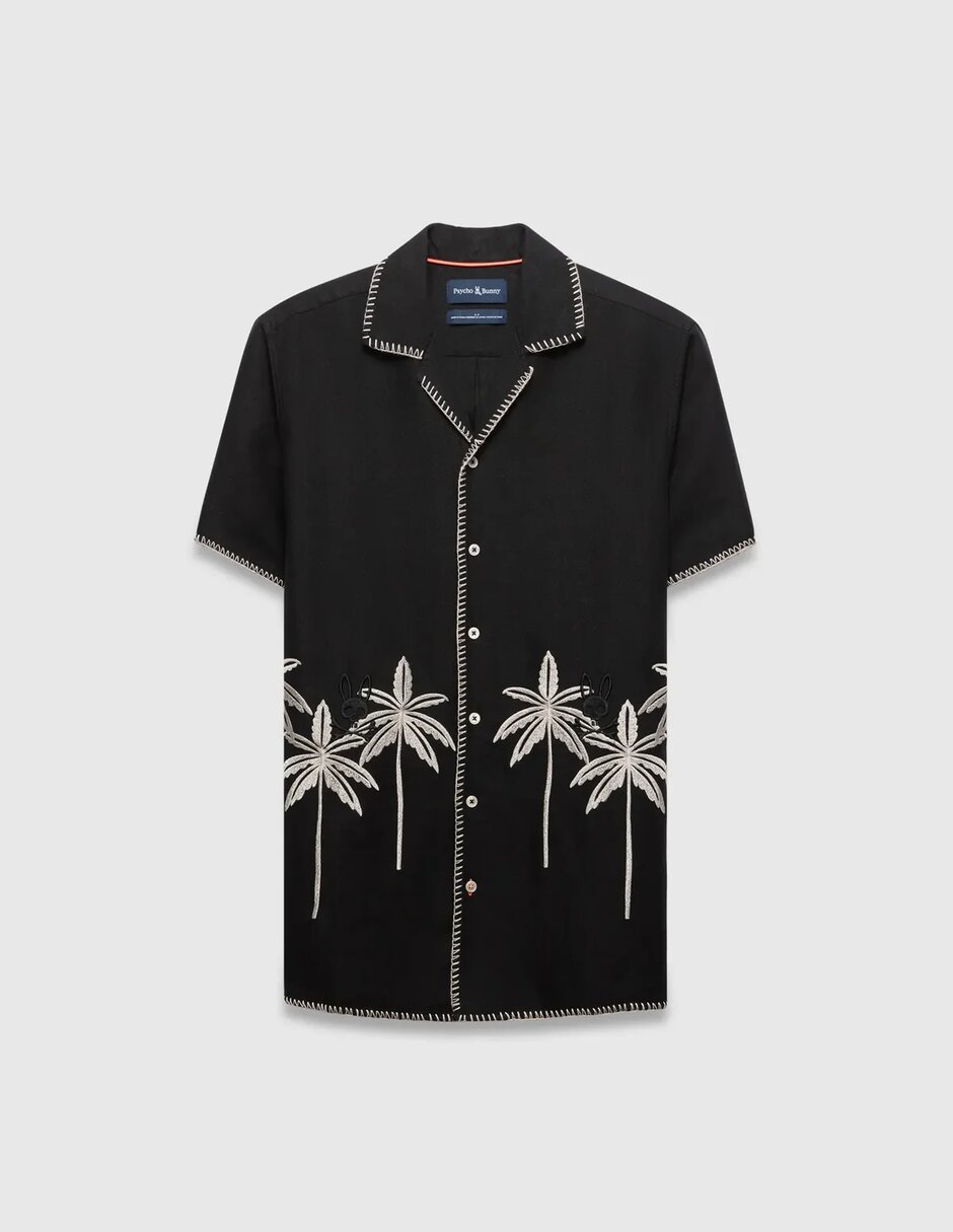 Camisa casual de algodón y lino manga corta para hombre 3