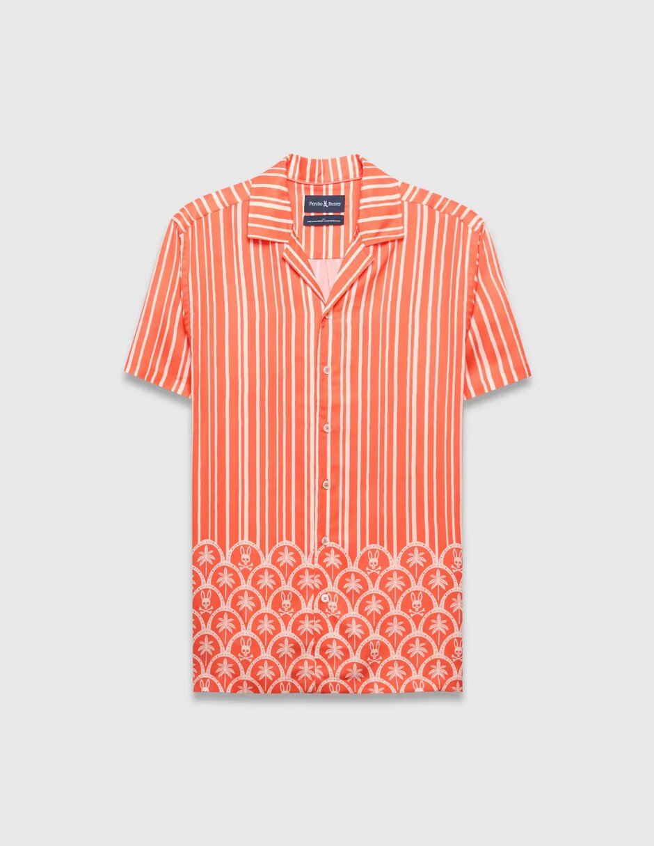 Camisa casual psycho bunny de lyocell manga corta para hombre