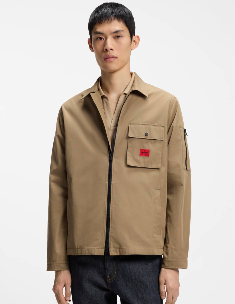 Chamarra casual hugode algodón para hombre