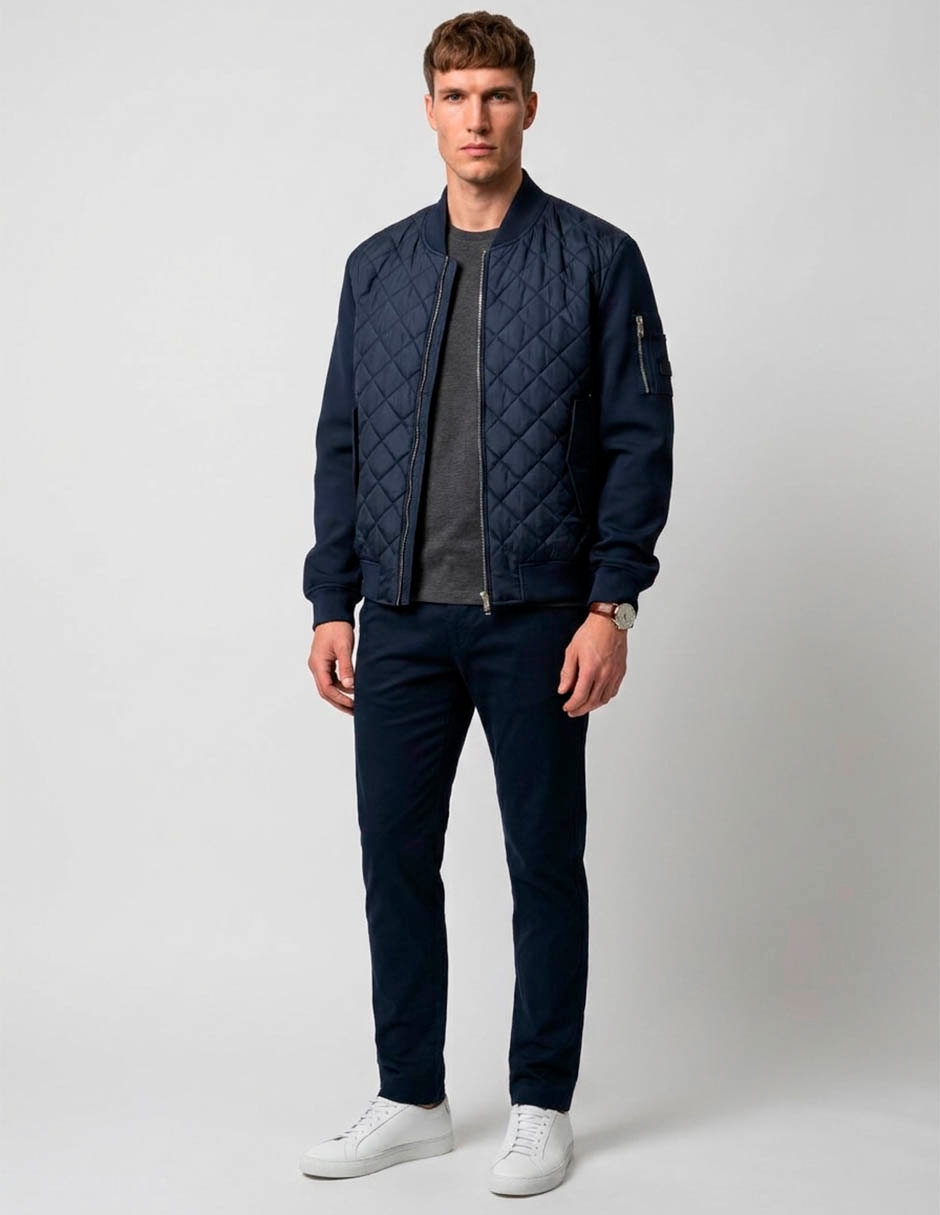 Chamarra capitonada impermeable con bolsillos para hombre Chamarra capitonada impermeable con bolsillos para hombre