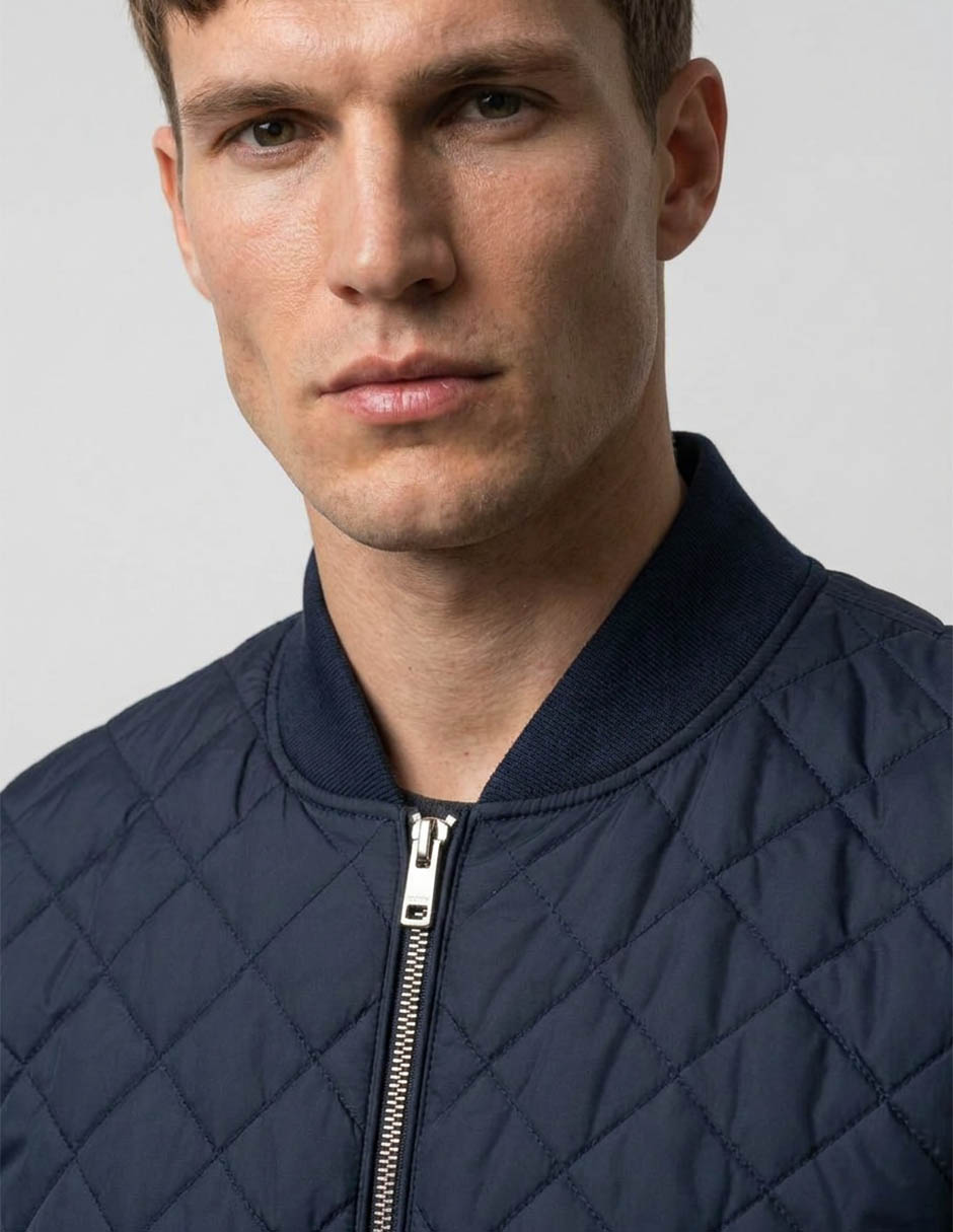 Chamarra capitonada impermeable con bolsillos para hombre 3