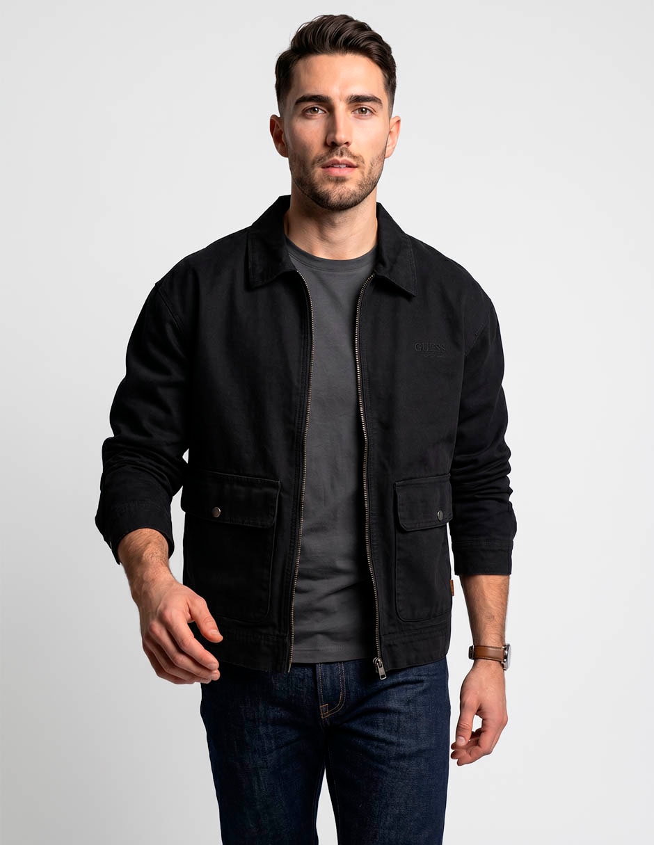 Chamarra casual de mezclilla con bolsillos para hombre Chamarra casual de mezclilla con bolsillos para hombre