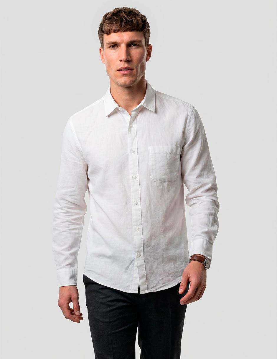 Camisa casual manga larga para hombre 1