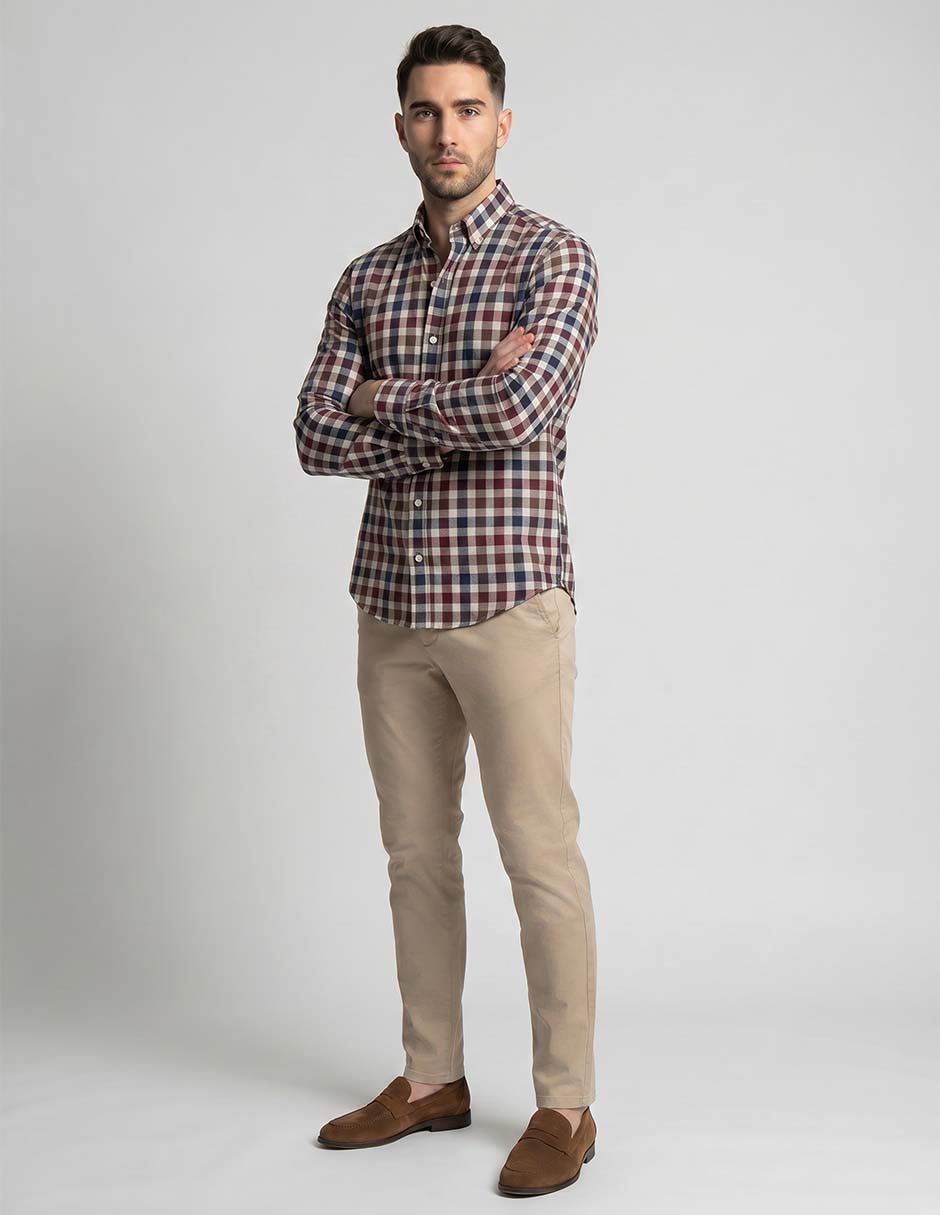 Camisa casual de algodón manga larga para hombre 3