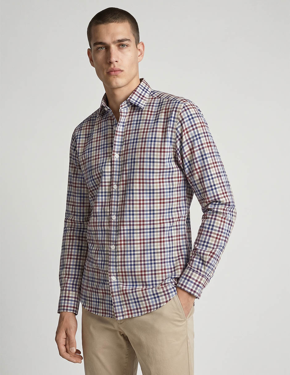 Camisa casual algodón manga larga para hombre Camisa casual algodón manga larga para hombre