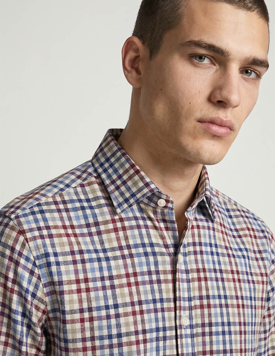 Camisa casual algodón manga larga para hombre 3