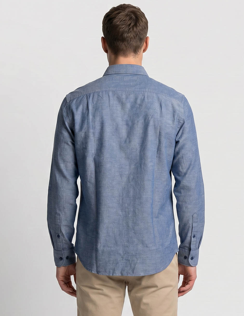 Camisa casual scappino manga larga para hombre