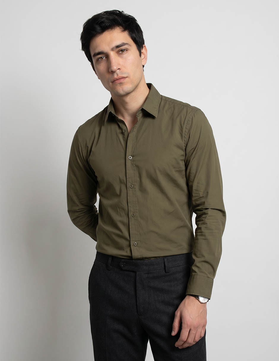 Camisa cuello francés para hombre 1